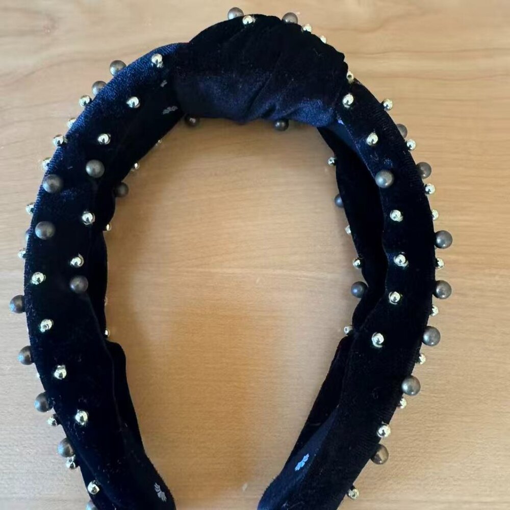 Lele Sadoughi Gold/Bronze Mixed beads Black Headband